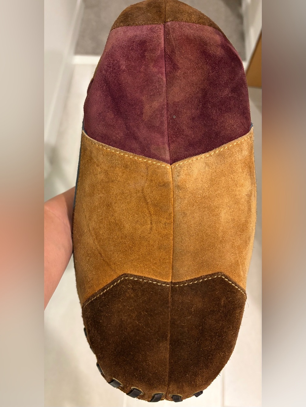 *EUC* Vintage Coach 2004 Y2k Suede Patchwork Hobo - Picture 4 of 9